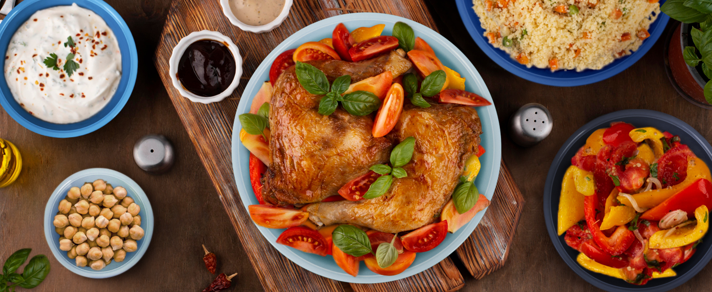 Набір міксерів BoxedHome (12 шт.) з кришками, синій. Зручні, багаторазові, неслизькі, стійкі до утворення подряпин. Ідеально підходять для приготування салатів та інших страв.