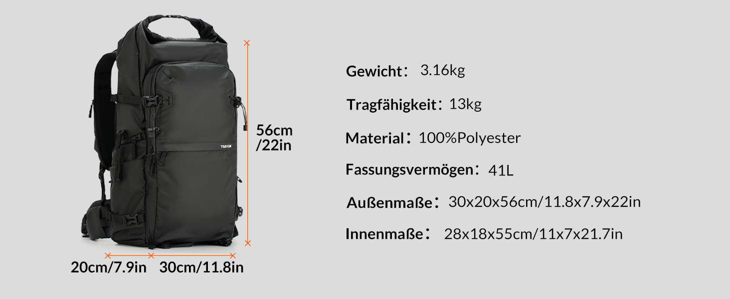 Рюкзак для фотоапарата TARION: водонепроникний, 35L, з відділенням для 16