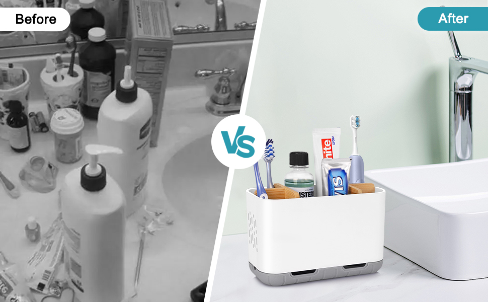 Тримач для електричної зубної щітки: органайзер для ванної кімнати, знімний, з отвором для стоку, для сім'ї та дітей (білий, великий)