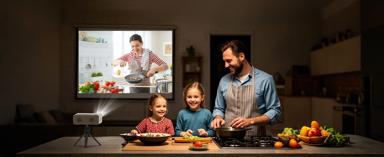 Проектор AKATUO Smart 4K з підтримкою Netflix, Full HD 1080P, WiFi6 Bluetooth, електричним фокусом та автотрапецеїдною корекцією для дому та вулиці (сумісний з iPhone)