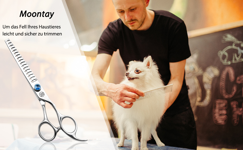 Професійна ножиця для грумінгу собак Moontay 7 дюймів (440C сталь)