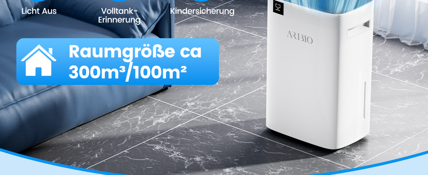 Електричний осушувач повітря 30л з LED-дисплеєм, таймером та функцією відтавання. Підходить для квартир, ванних кімнат та підвалів. Осушувач повітря високої продуктивності, 200 м³/60 м²