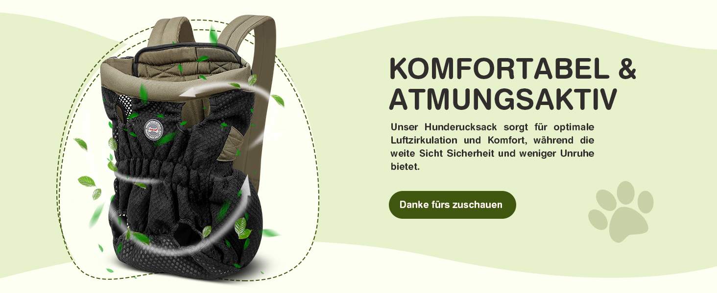 Рюкзак для собак Allsopets - легкий, дихаючий, зручний, з безпечною лінійкою, для подорожей, прогулянок на природі (оливковий, M)