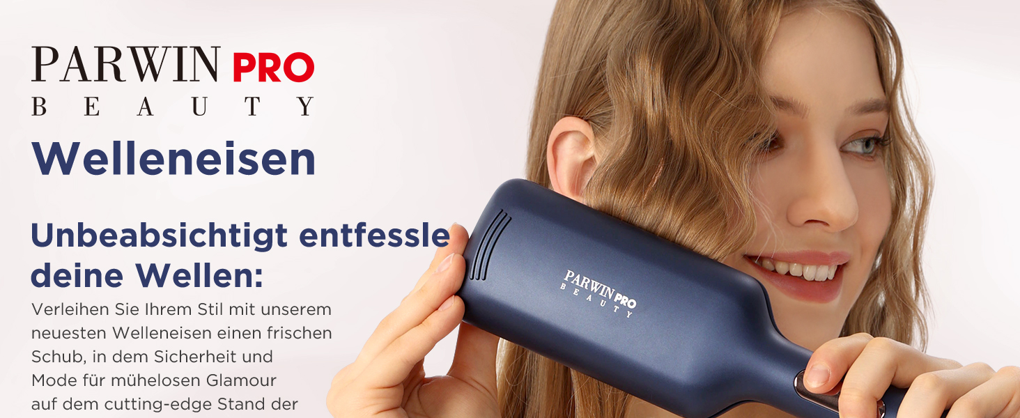 Welleneisen PARWIN PRO Meerjungfrau 32MM: великі локони, 4 температурні режими, швидке формування хвиль (Preußischblau)