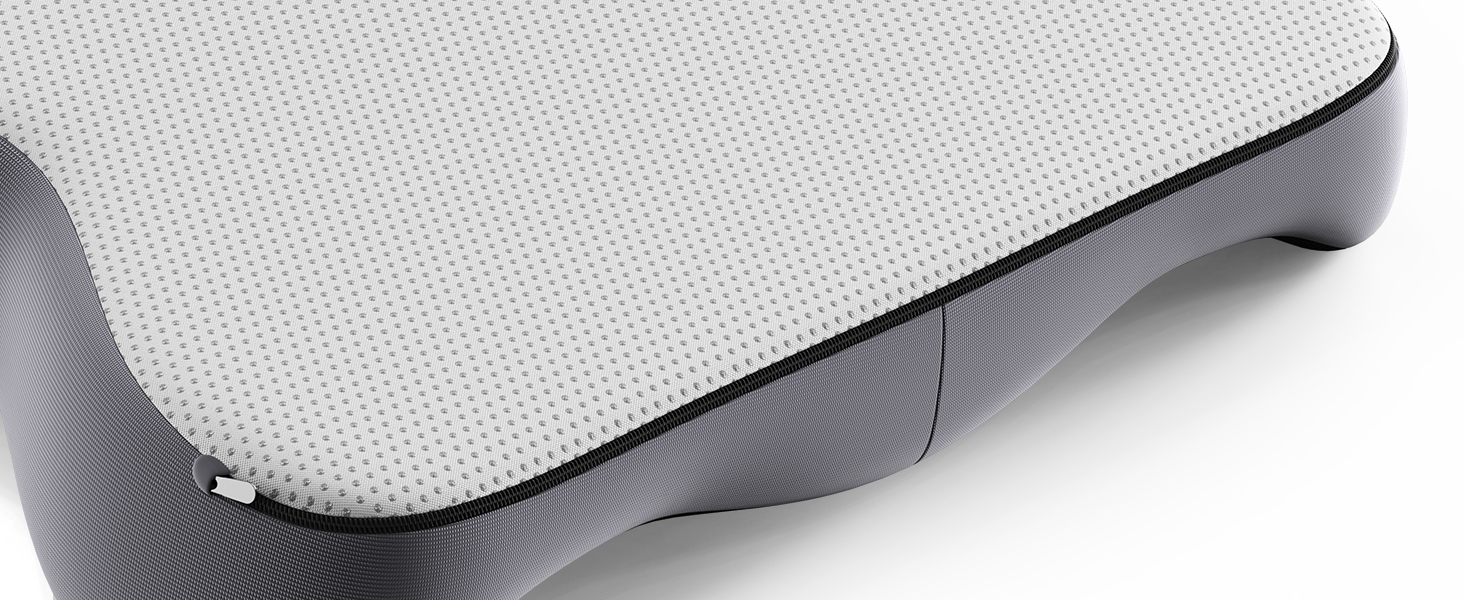 Ортопедична подушка для сидіння Benazcap з Memory Foam - для офісного крісла, автомобіля, інвалідного візка. Зменшує біль у куприку. Чорний/Сірий колір
