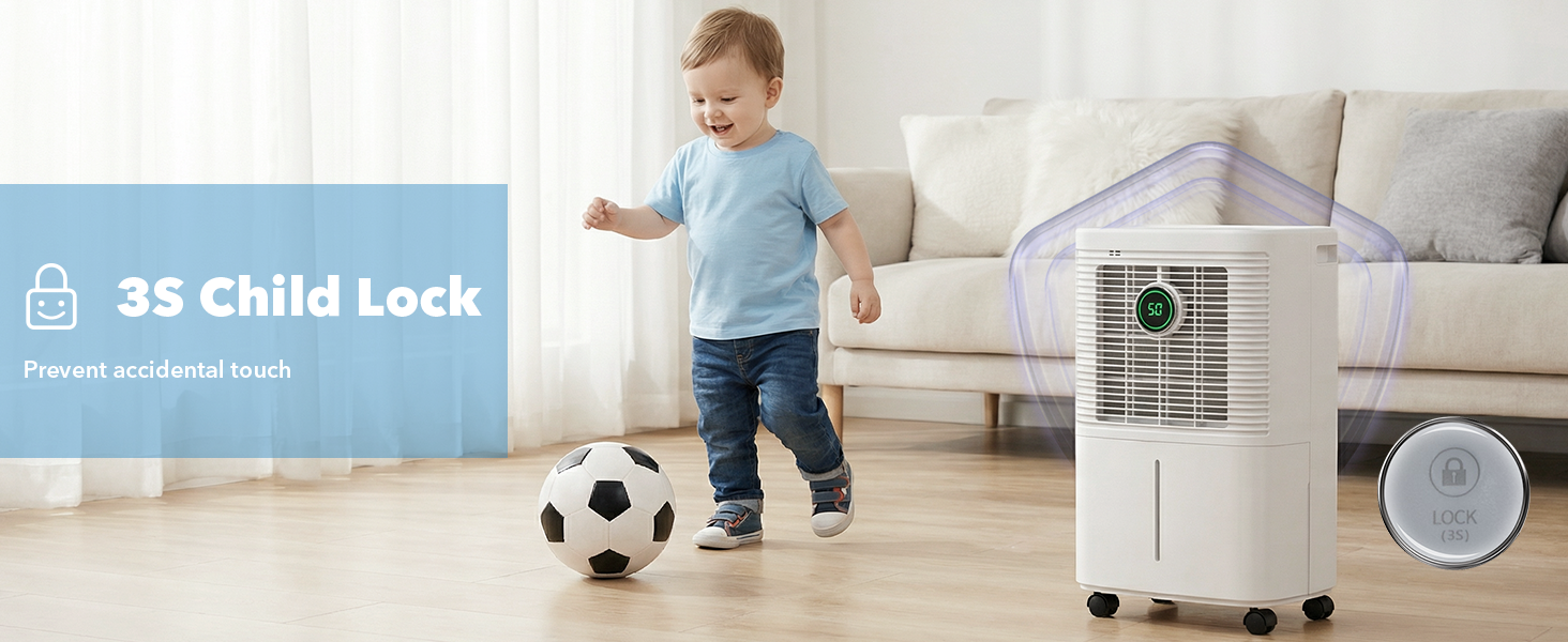 Електричний осушувач повітря 16л/24г з цифровим дисплеєм, таймером та безперервною подачею, для дому/підвалу