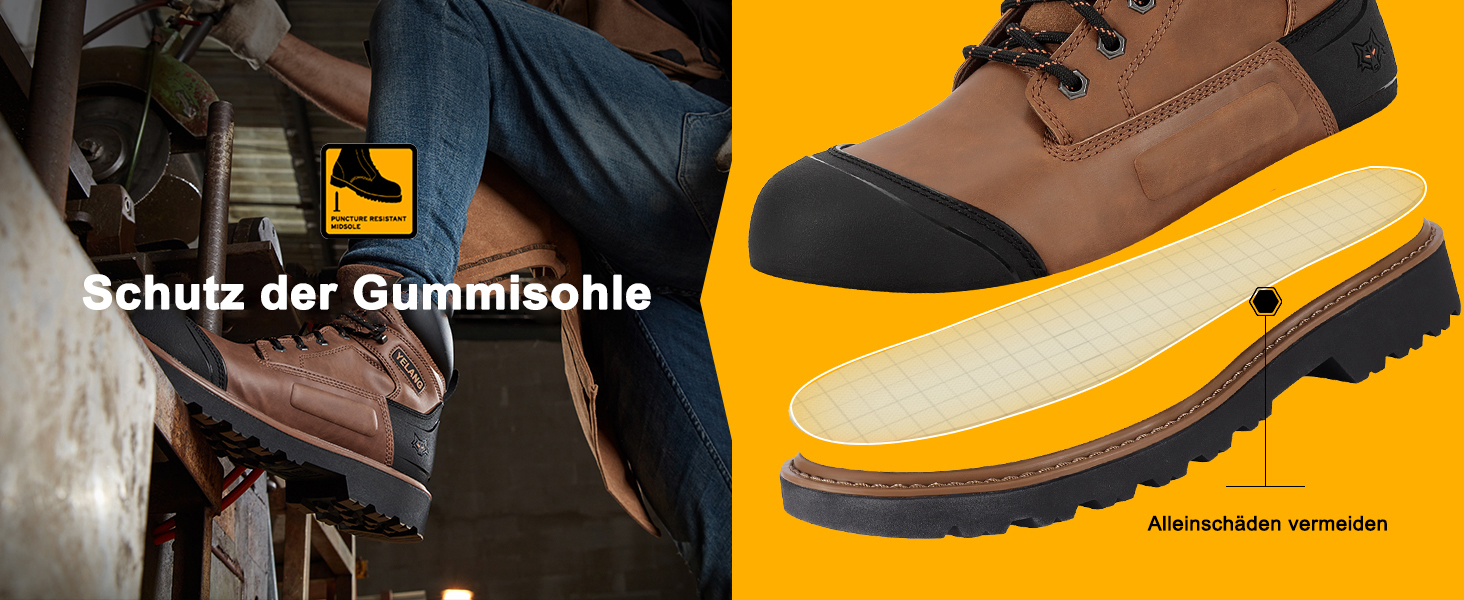 Чоловічі робочі черевики Yelang з металевим підноском, для промислового будівництва, безпечне взуття, розмір 41.5 EU, колір коричневий