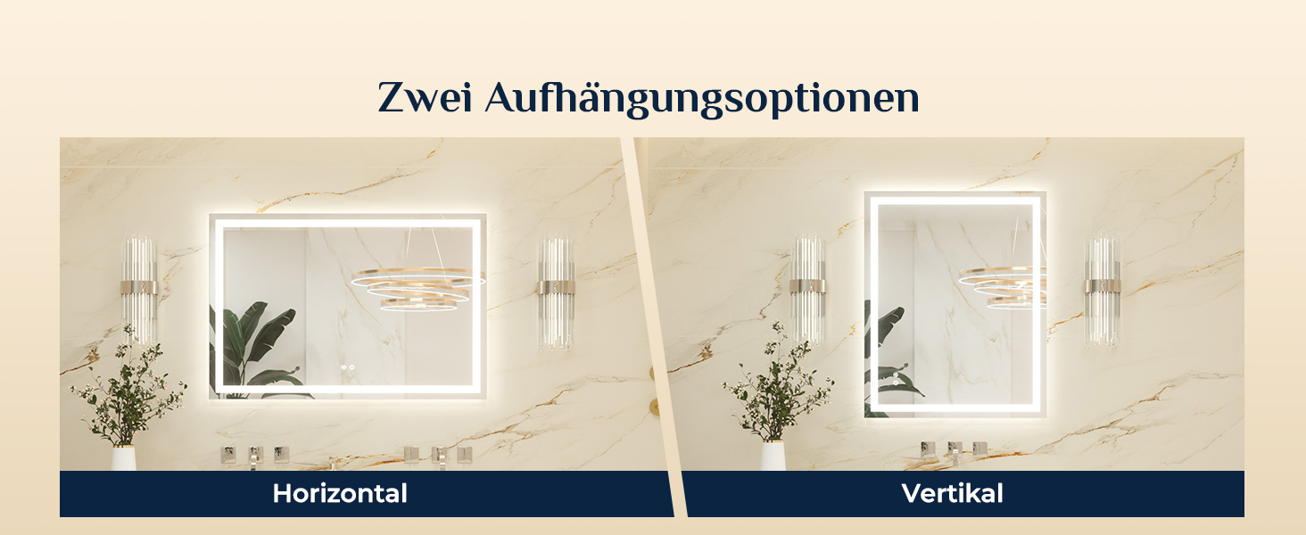 Дзеркало для ванної кімнати Keonjinn з підсвічуванням, чорний металевий каркас 60x80 см, антизапітніння, LED, сенсорне управління, 3 кольори світла, регулювання яскравості, функція пам'яті, настінне дзеркало