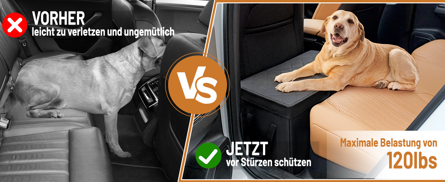 Розширювач для автокрісла для собак UNICITII, органайзер для пасажирського та заднього сидіння, чорний, L (51x29x36 см)