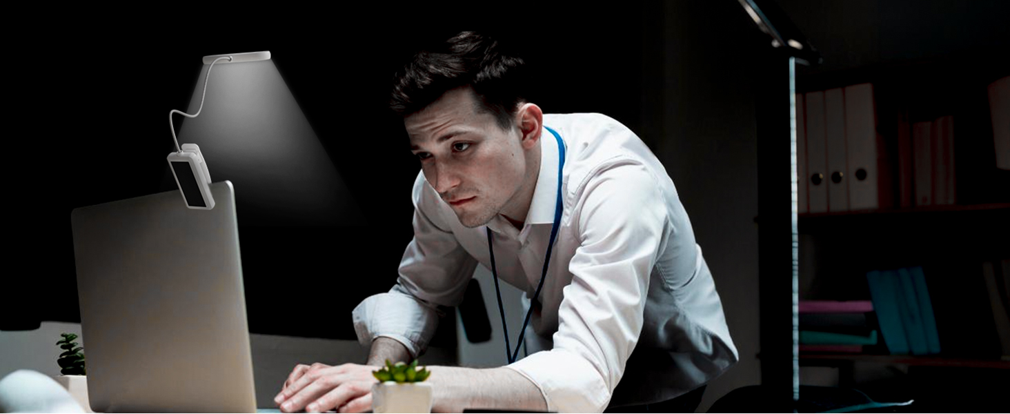 Ліхтар для читання LQWELL на шию, LED, 3 кольори/яскравість, гнучкий, акумуляторний, для читання, в'язання, рукоділля (білий, прямокутний - 3 шт)