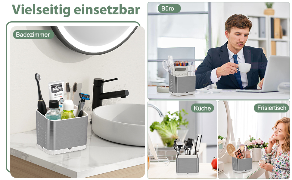 Тримач для зубних щіток електричних: органайзер для ванної кімнати, сірий