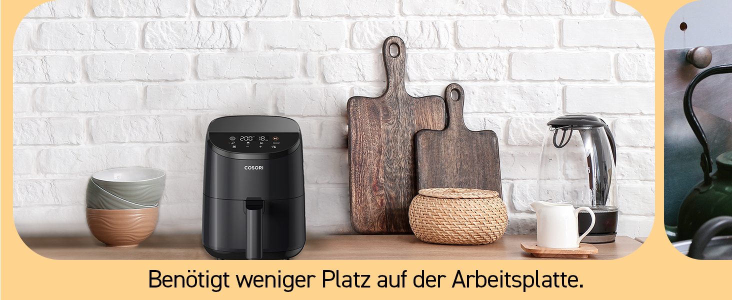 COSORI Mini Air Fryer 2L - Compact & Oil-Free Air Fryer for 1 Person, Camping, Travel & RVs