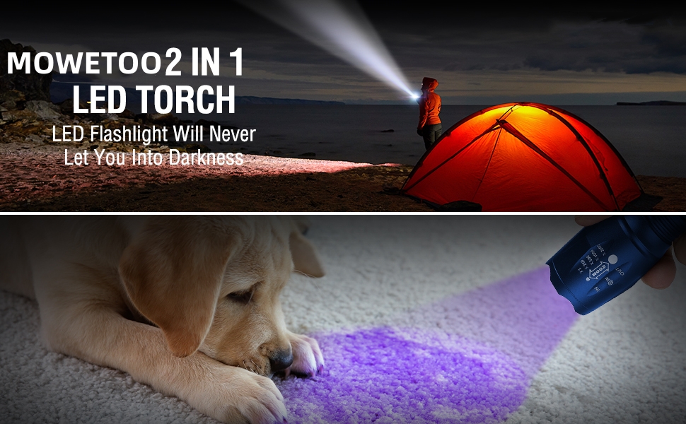 Ліхтар UV 2-в-1 з детекцією фальшивих грошей та сечі домашніх тварин, 395нм, 4 режими, 40W (блакитний)