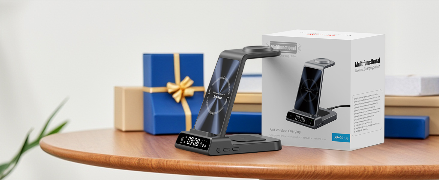 Бездротова зарядка 3-в-1 для Samsung Galaxy S25 Ultra, Watch 8/Ultra/7/6, Buds 3/3 Pro (Tech Grey)