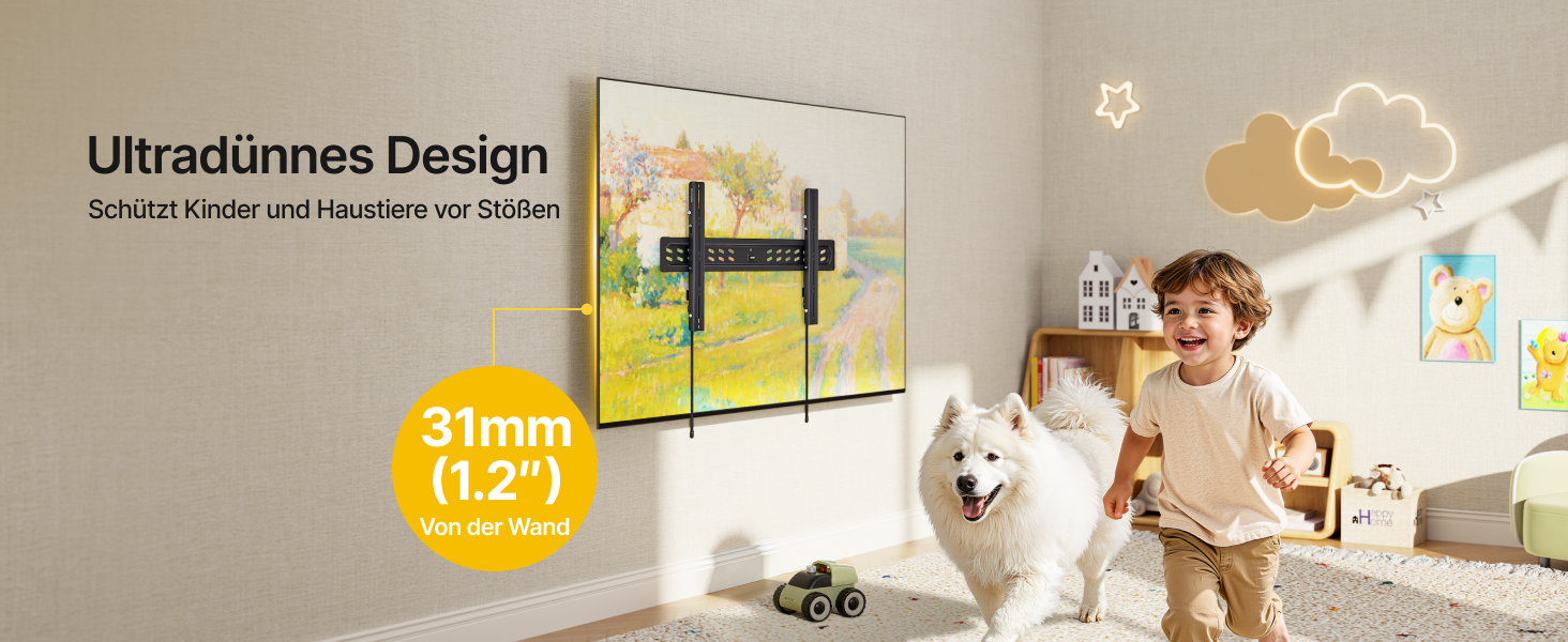 Настінний кронштейн для телевізора monTEK Ultra Slim (43–95 дюймів), нахильний, витримує до 68 кг, VESA до 800x400 мм
