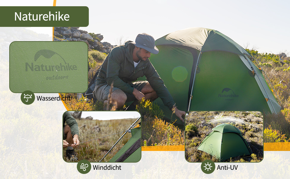 Намет Naturehike Cloud Peak 2-3 особи, 3-4 сезони, легкий туристичний, водонепроникний, сітчастий, для кемпінгу, піших прогулянок, альпінізму