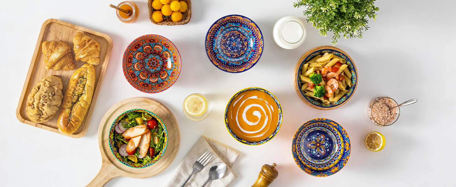 Набір супових тарілок Vancasso (6 шт) з порцеляни для супу, мюслі, рамену, десерту та пасти