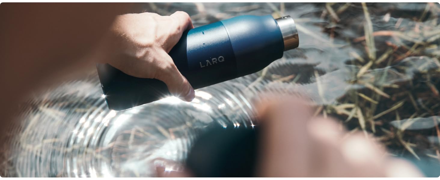 Пляшка для води LARQ PureVis 740 мл Obsidian Black: самоочисна, з нержавіючої сталі, зберігає температуру, BPA-free