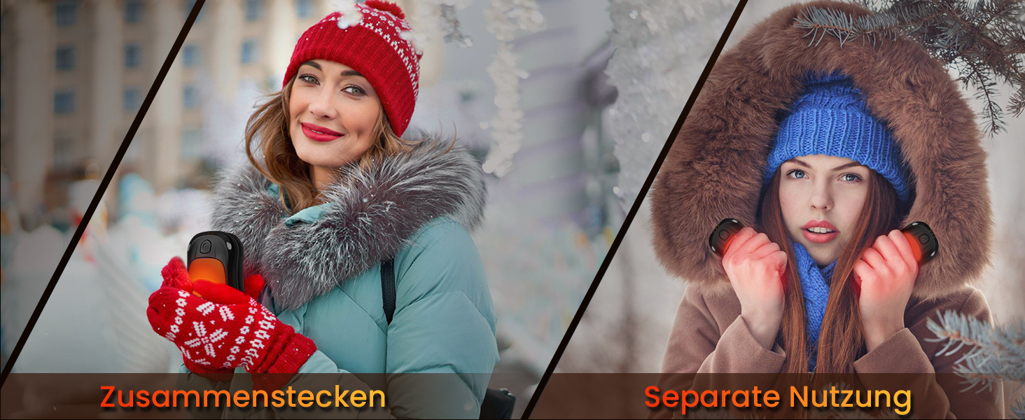 Електричний гріє для рук, перезаряджуваний, USB, набір 2 шт. (Помаранчевий)