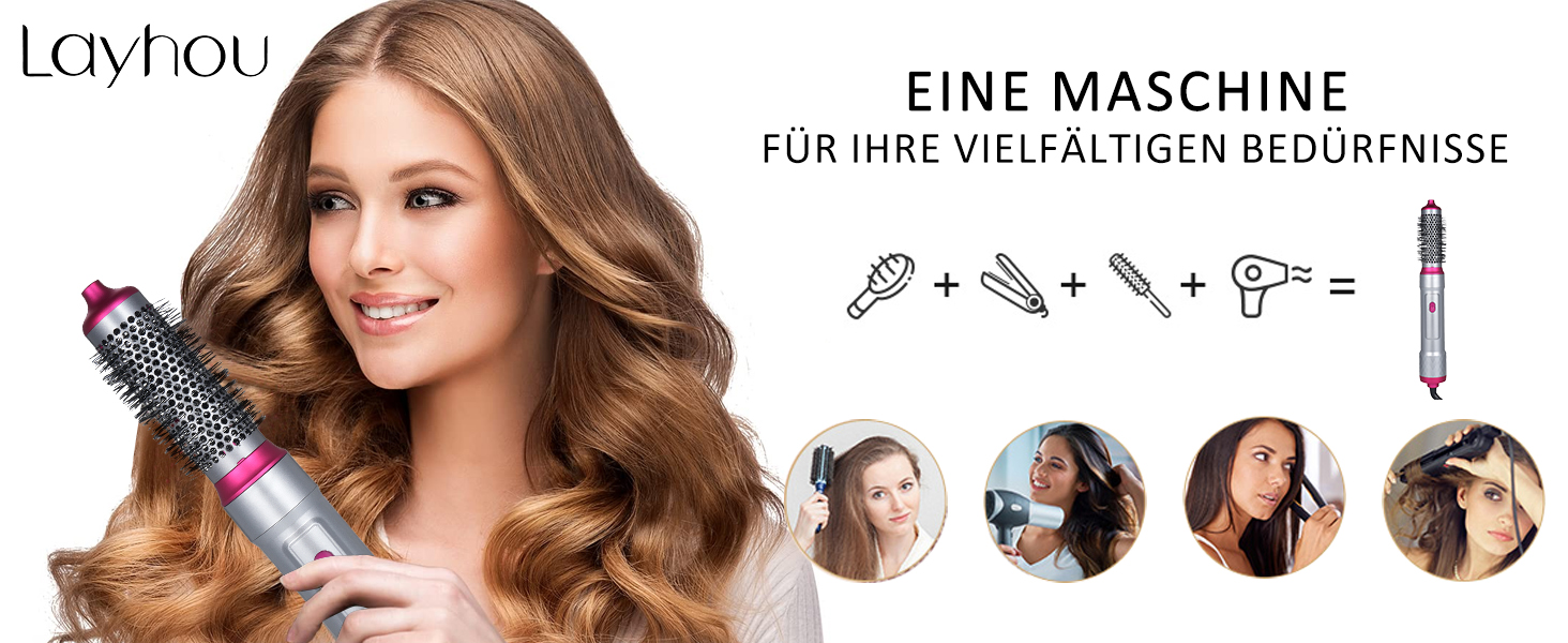 Набір аірстайлера 5 в 1: фен-щітка для волосся, об'єм, випрямлення, укладка