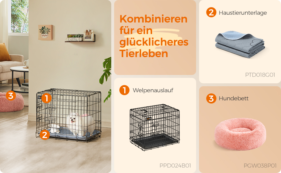 Підстилка для собак Feandrea, 2 шт., 122 x 91 см, XL, сіра, витривала, не слизька, супер вбираюча, PTD036G01