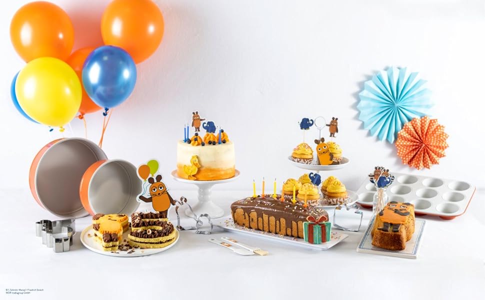 Форма для випічки Dr. Oetker DieMaus, Ø 26 см, сталева, з антипригарним покриттям (помаранчевий/кремовий)