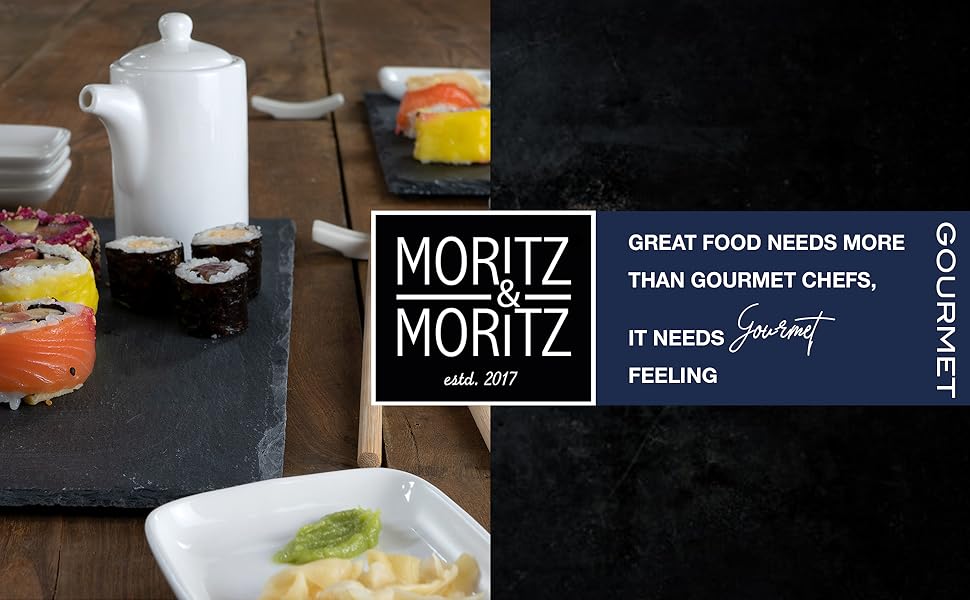 Набір посуду для суші Moritz & Moritz, 22 предмети для 4 осіб: тарілки, сервірувальна дошка, соусники, палички