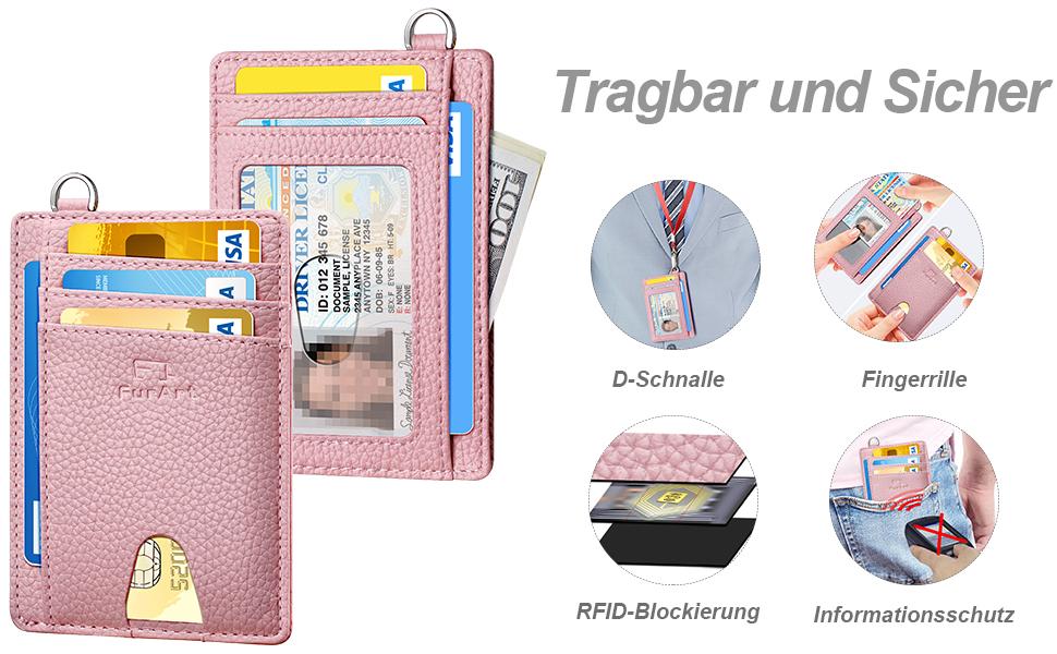 FurArt: Тонке кредитне картхолдер, RFID-захист, мінімалістичний, для чоловіків та жінок, чорний