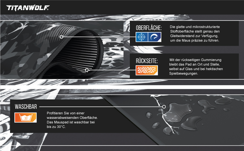 Килимок для миші Titanwolf XXXL 1200x600mm з мотивом Японського живопису (чорний)