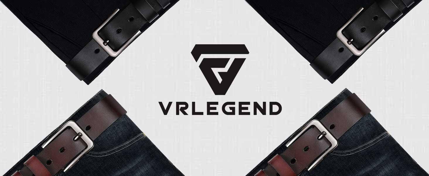 Чоловічий шкіряний ремінь VRLEGEND 110-175 см: повноера шкіра, ширина 38 мм, чорний, для джинсів, бізнес, ретро стилі