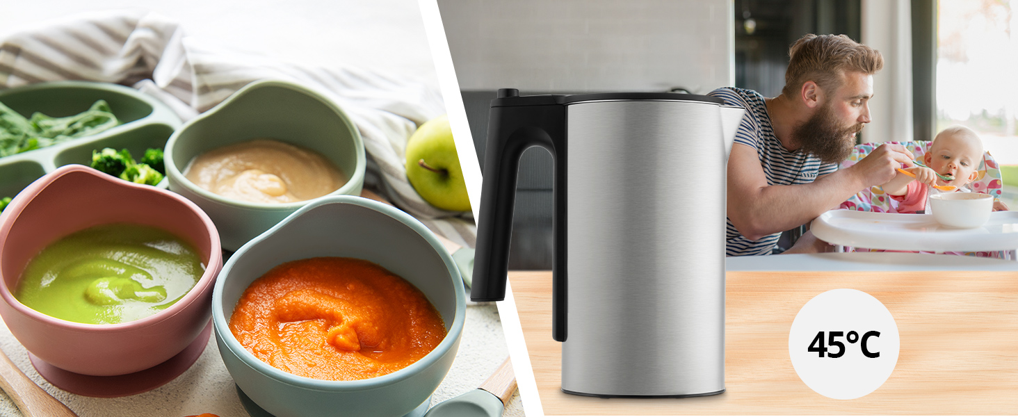 Електричний чайник MEDION LIFE MD12106, 2.2 кВт, 1.5 л, LED-дисплей, LED-підсвітка, автопрограми, захист від дітей, срібний