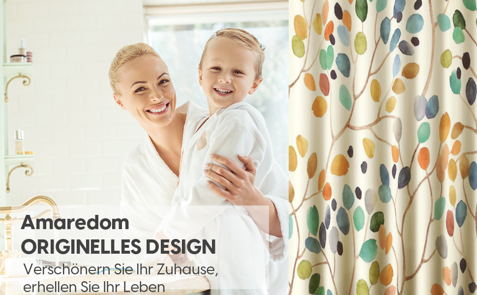 Драпірування для ванної кімнати Amaredom з квітковим принтом, 120x200 см