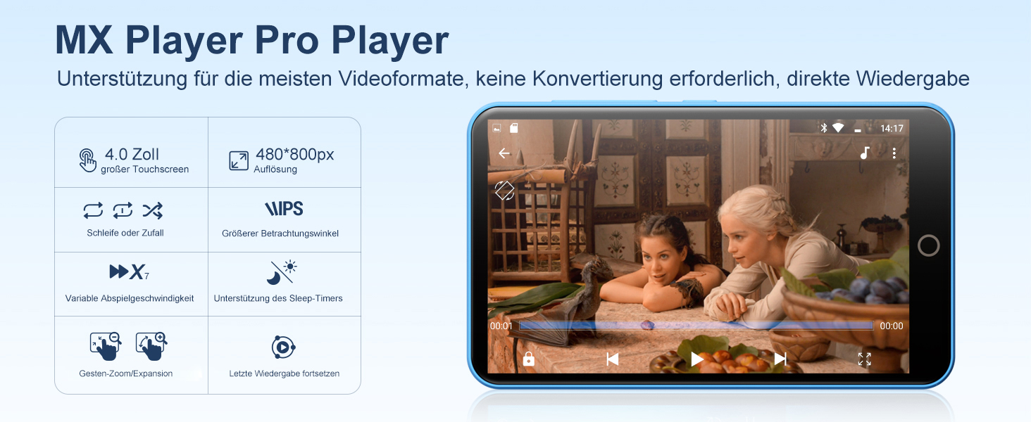 MP3 плеєр Oilsky 80GB Bluetooth WiFi Android 9.0 4