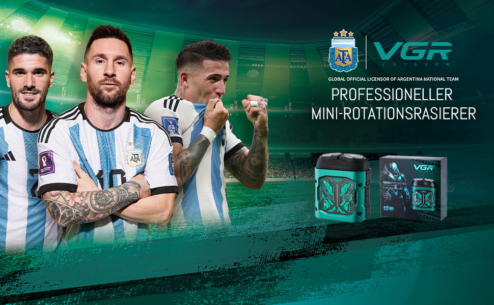 Електричний чоловічий бритва VGR 344 Mini - компактний, водонепроникний, з USB зарядкою, зелений