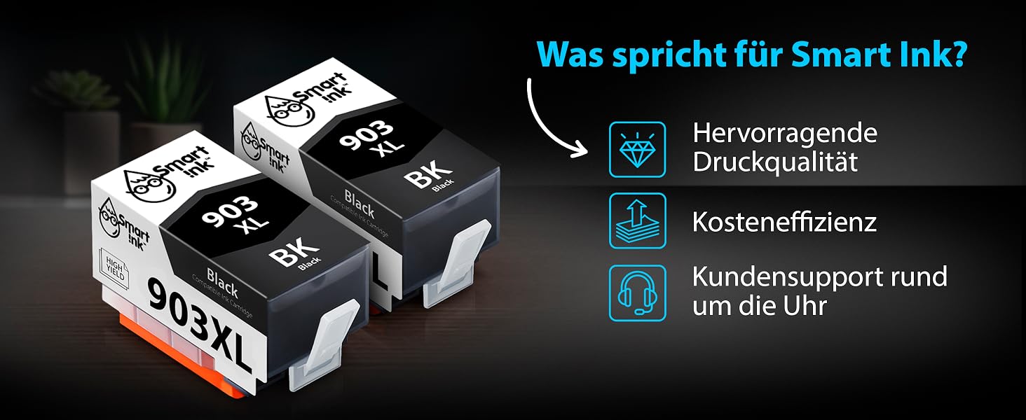 Картриджі Smart Ink для HP 903 XL (903XL) чорний, Multipack, з новим чіпом для HP OfficeJet Pro 6950, 6960, 6970 All-in-One