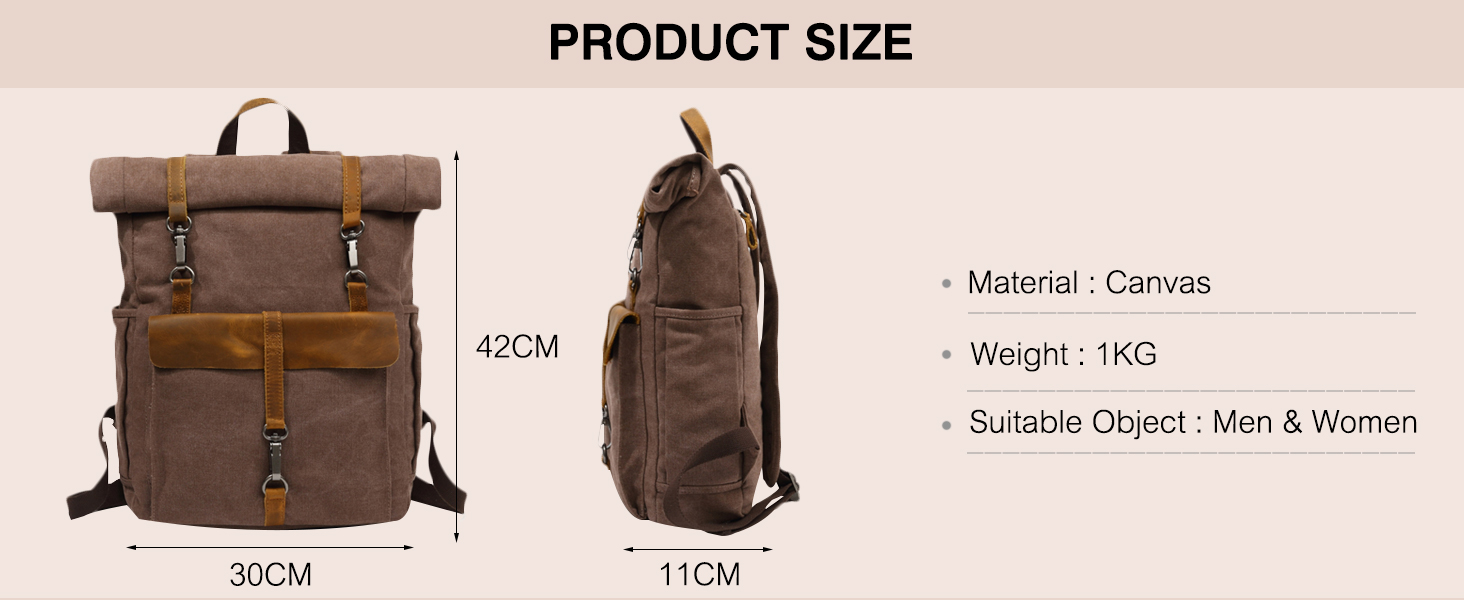 Рюкзак FANDARE Rolltop з водонепроникною тканиною, 15.6