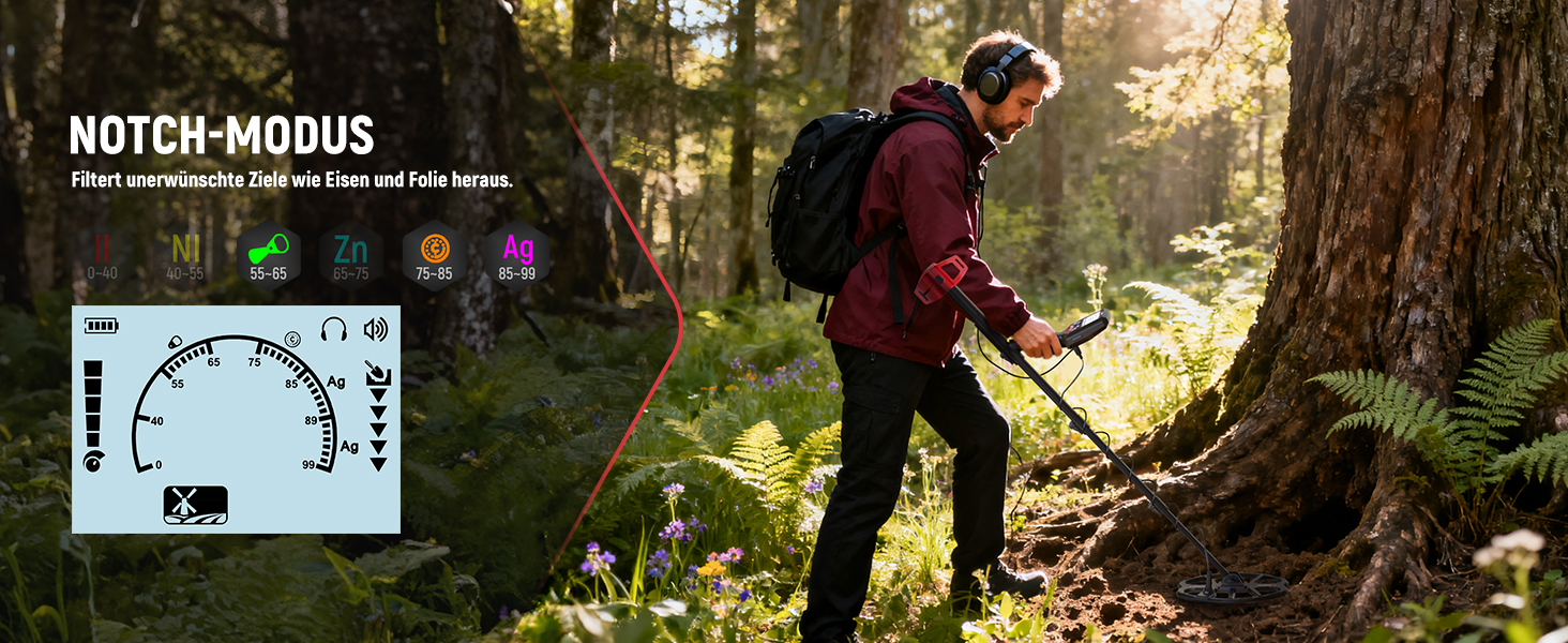 Металошукач KAIWEETS Profi Set: LCD дисплей, водонепроникна котушка, 30см глибина, регулювання чутливості, для дорослих та дітей