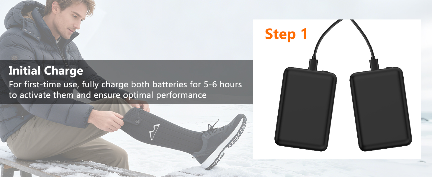 Гріючі шкарпетки з акумулятором для чоловіків та жінок, машинного прання, ідеально підходять для полювання, катання на лижах, піших прогулянок (KomfortPlus Pro Schwarz, Y-08)