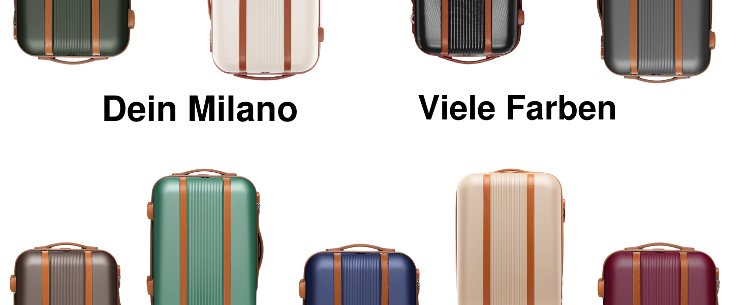 Набір валіз FERGÉ Milano 3 шт. з жорсткою оболонкою (ручна поклажа, L, XL) - 4 колеса, 100% ABS, кавовий колір