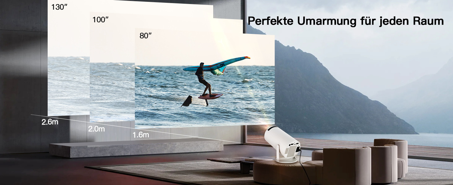 Портативний проєктор LYNCAST HY300 Pro з Wi-Fi, Bluetooth та Android 11: 1080P/4K, поворотний на 180°, для домашнього кінотеатру та на відкритому повітрі