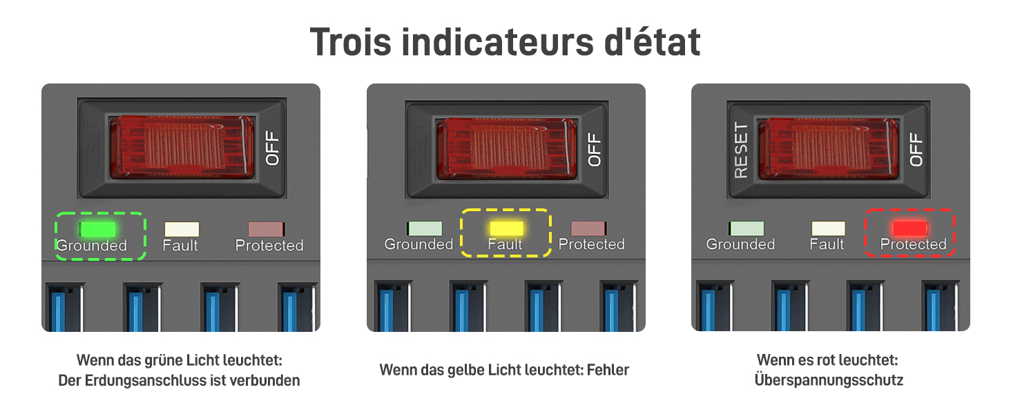 Мережевий фільтр BEVA з 18 розетками, 3680W/16A, захист від перенапруги 2100J, 2 USB-C (15W) + 4 USB-A, з вимикачем, для офісу та дому