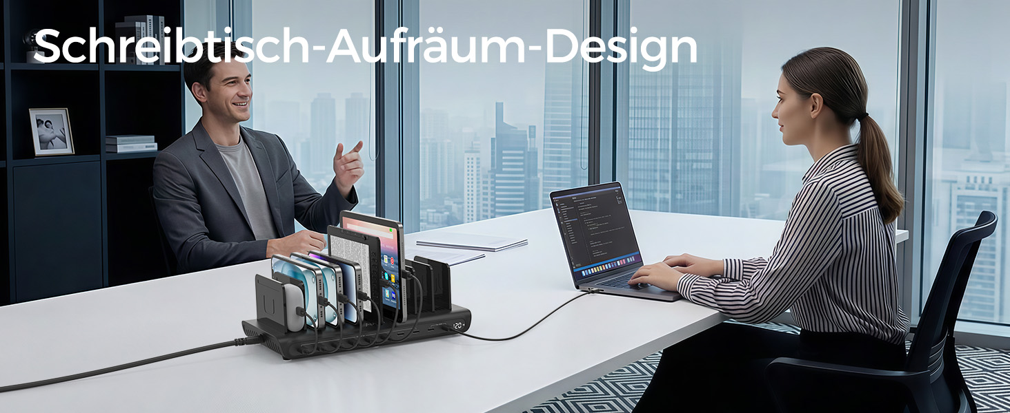 Зарядний пристрій Alxum 60W USB, 10 портів, 5V/2.4A, для телефону, планшета, Kindle - чорний