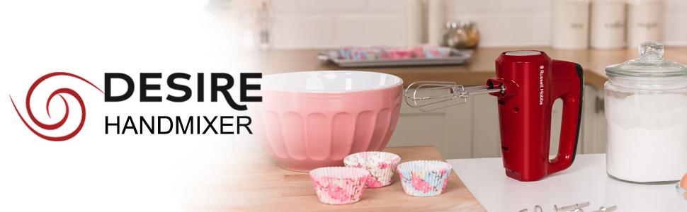 Міксер Russell Hobbs Desire Rot з 5 швидкостями та турбо-функцією, 2 насадки, 24670-56