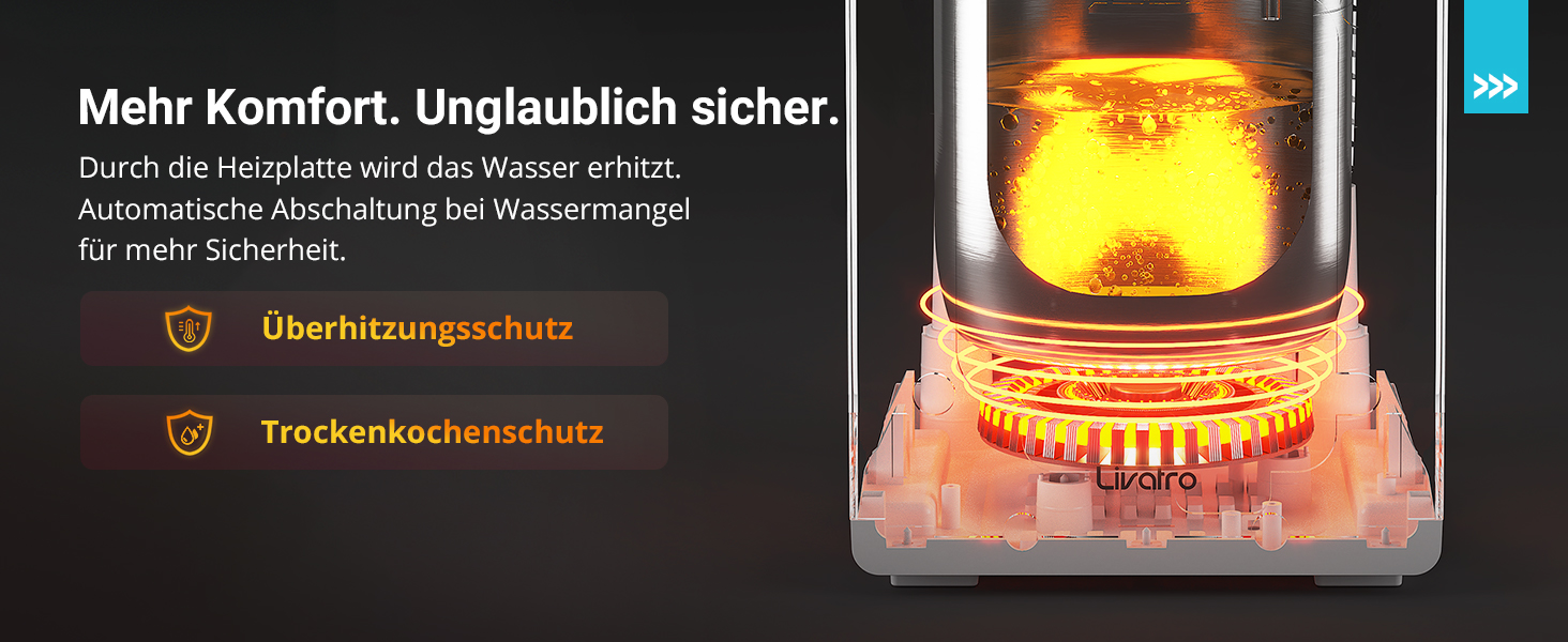 Зволожувач повітря для спальні та вітальні з верхнім заповненням, 3л, нержавіюча сталь, теплий туман, знищує 99,97% бактерій, з режимом сну, білий
