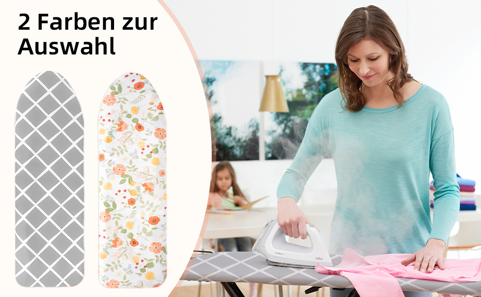 Покривало для прасувальної дошки, 100% бавовна, посилене тришарове, сіре, 110-125 x 30-42 см