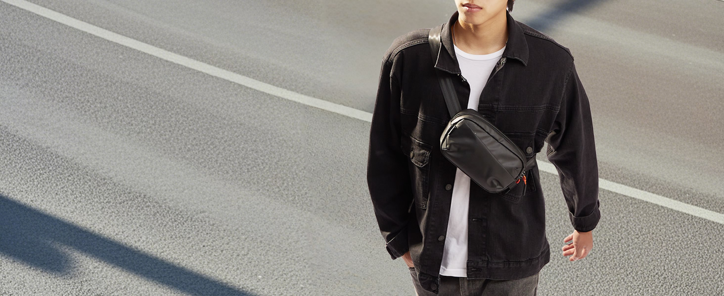 Сумка на пояс Inateck X-Mini, 1.5 літра, чорна, RFID захист, для подорожей, спорту, піших прогулянок (жіноча/чоловіча)