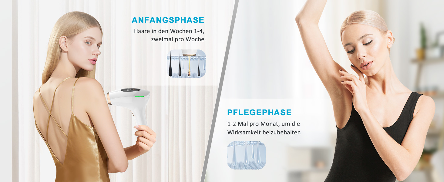 Пристрій для епіляції IPL NALONE: безболійна епіляція лазером для тіла, 1200 нм, 2 режими, для жінок та чоловіків