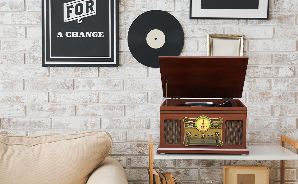 Програвач вінілу HiFi Bluetooth USB Braun: компактна стереосистема з динаміками, регульованим противагом та магнітним картриджем, RCA вихід