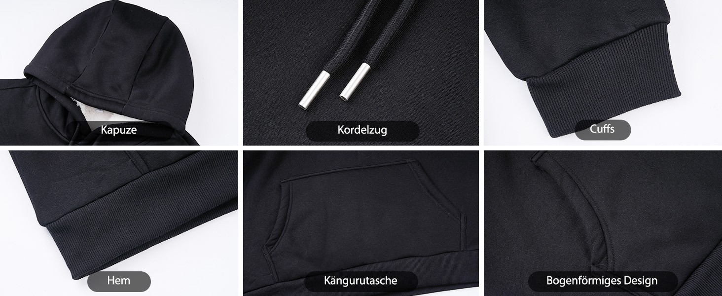 Чоловічий теплий світшот з капюшоном, чорного кольору, розмір S