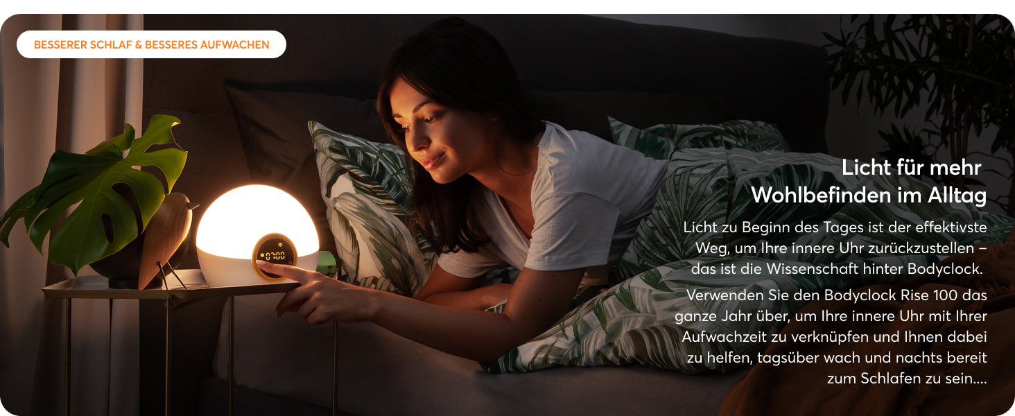 Світловий будильник Lumie Bodyclock Rise 100 з імітацією сходу та заходу сонця, білий